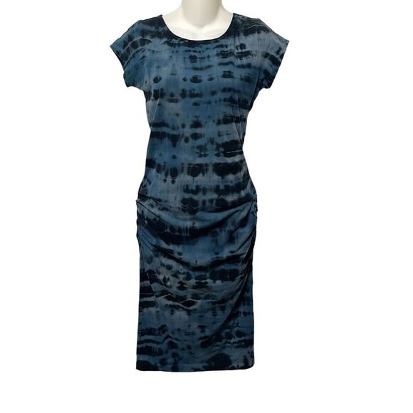 HARD TAIL Tie Due Ruched Short Sleeve Dress S - Picture 2 of 6